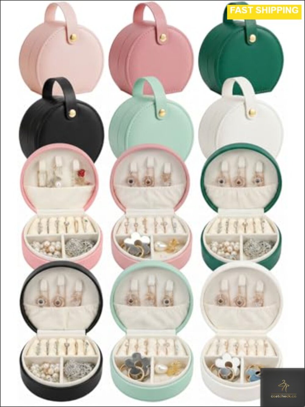 Faux Leather Travel Jewelry Box Organizer Multi-Pack Portable Bridesmaid Gifts
